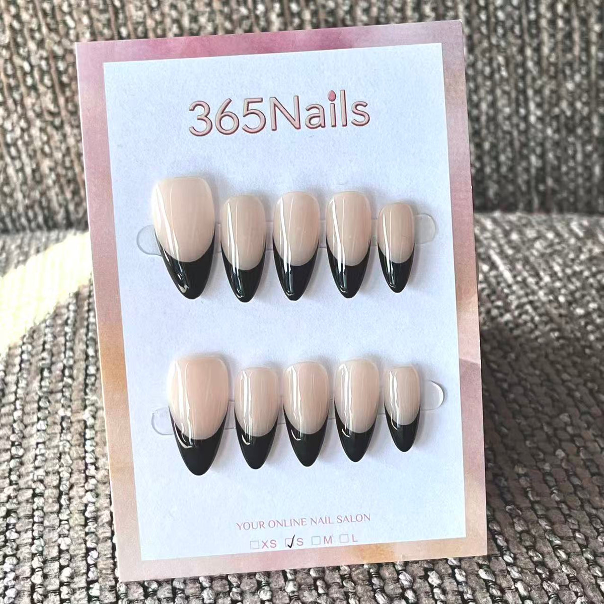 Handmade French patch manicure, multi-color and multi-reusable full coverage fake nail set