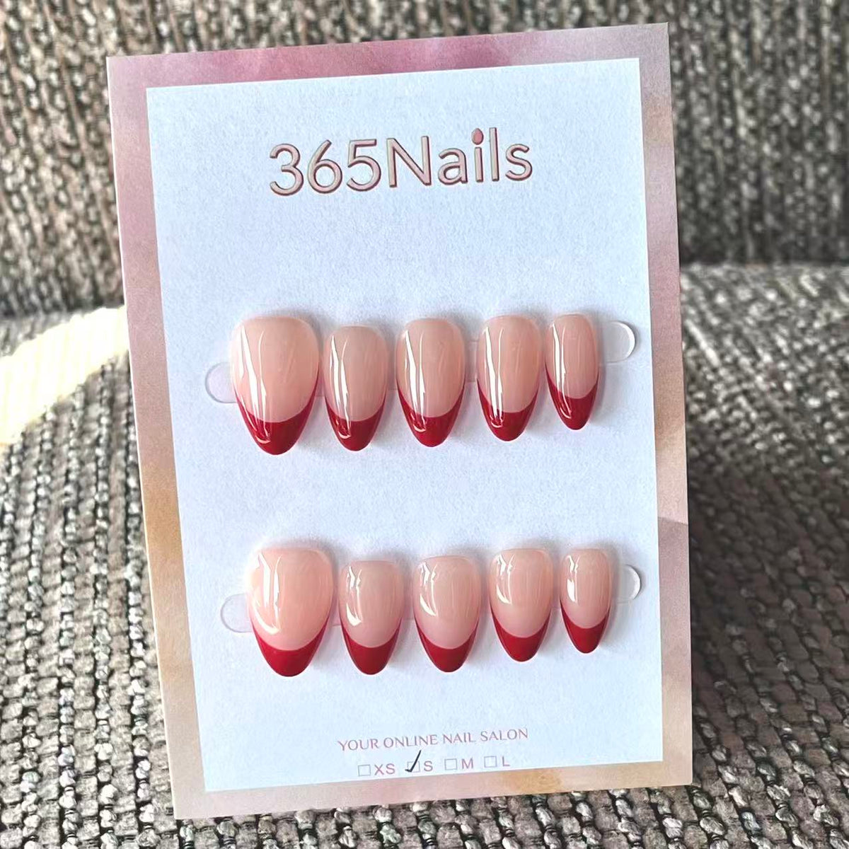 Handmade French patch manicure, multi-color and multi-reusable full coverage fake nail set