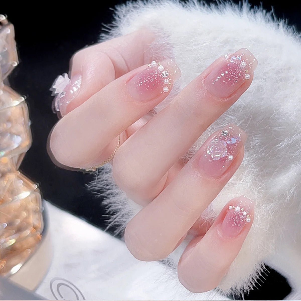 Luxury Full Cover Press-On Nails, 24-Piece Artificial Nail Set