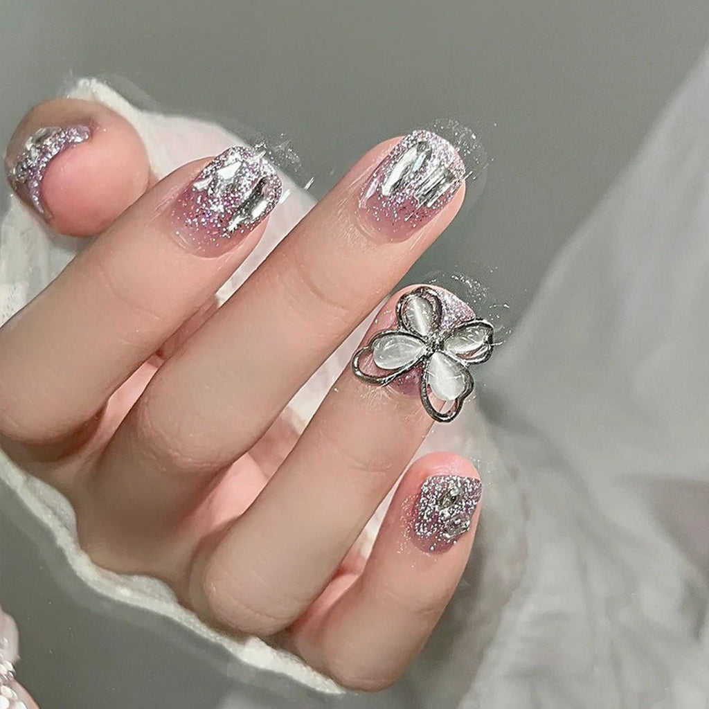 Luxury Full Cover Press-On Nails, 24-Piece Artificial Nail Set