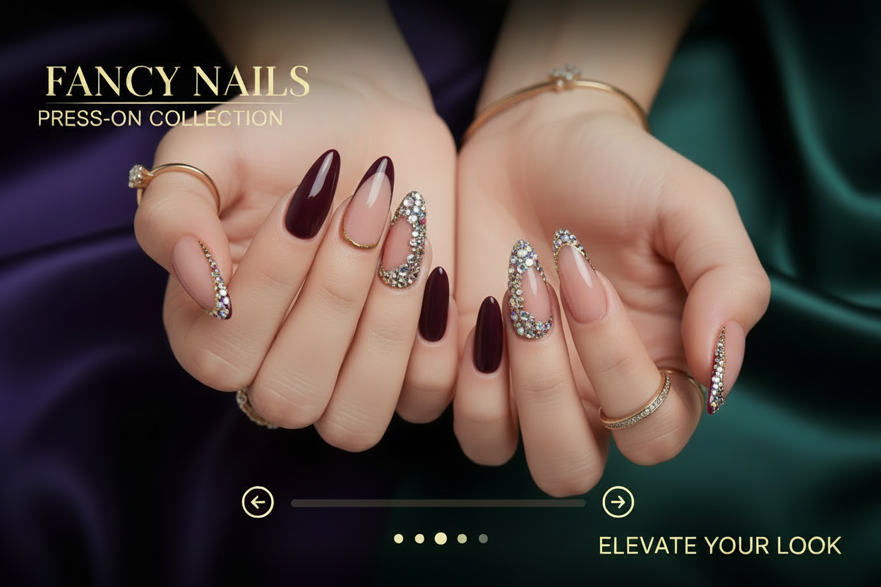 Fancy Nails with Rhinestones
