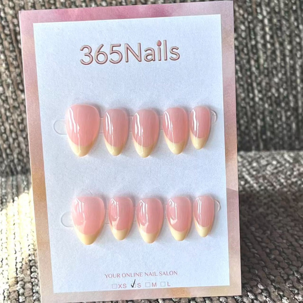 Handmade French patch manicure, multi-color and multi-reusable full coverage fake nail set