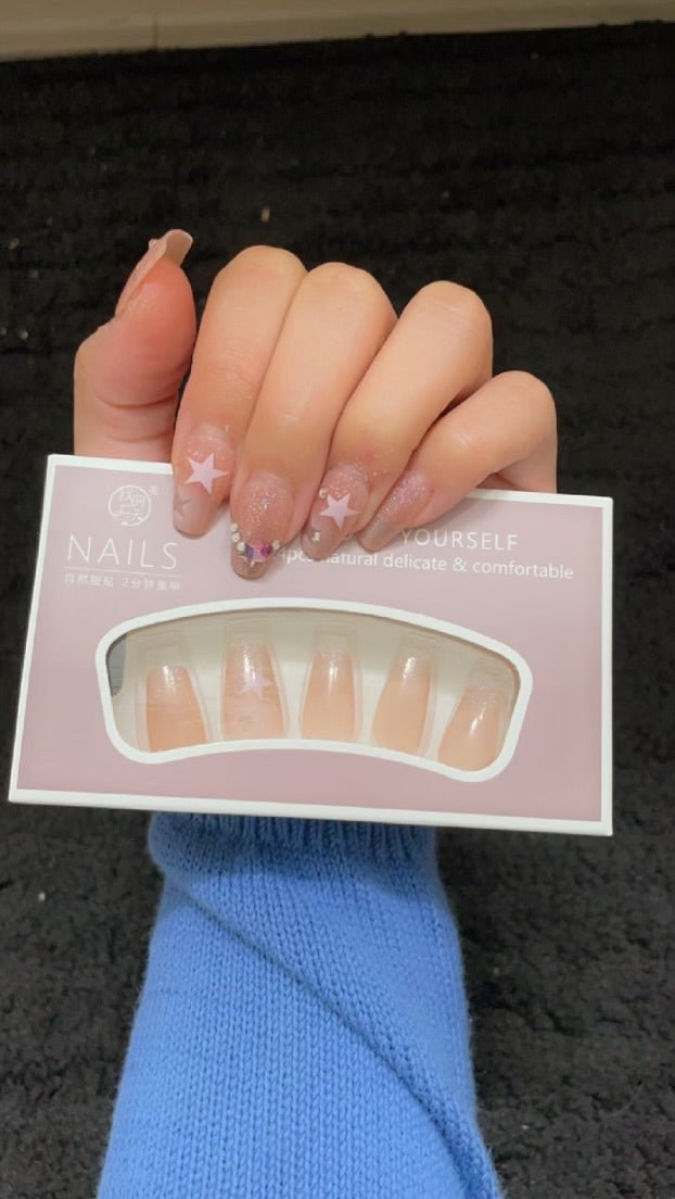 Luxury Full Cover Press-On Nails, 24-Piece Artificial Nail Set