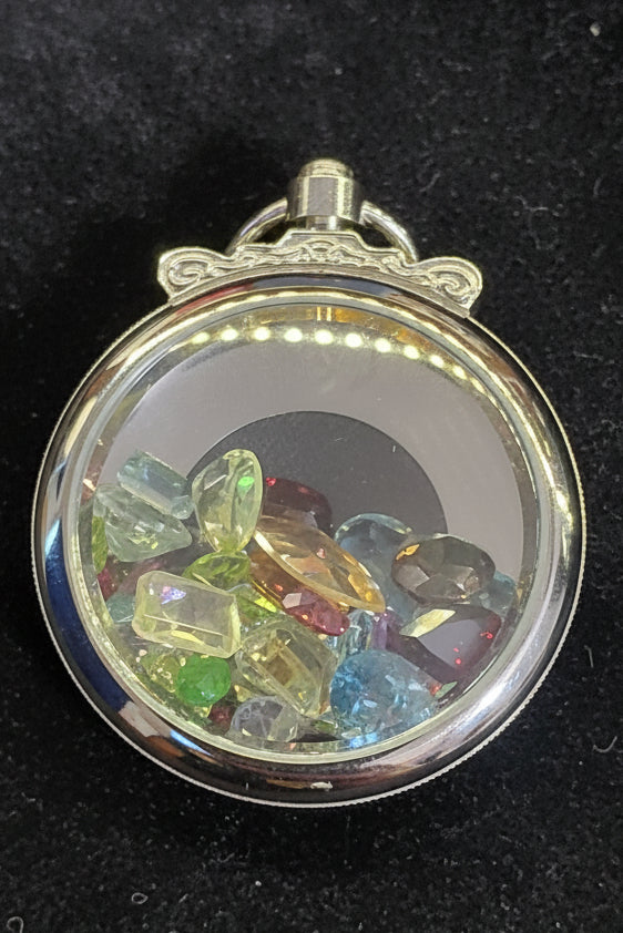 Custom 1 of a Kind Natural Gem Stone Pocket Watch Pendant