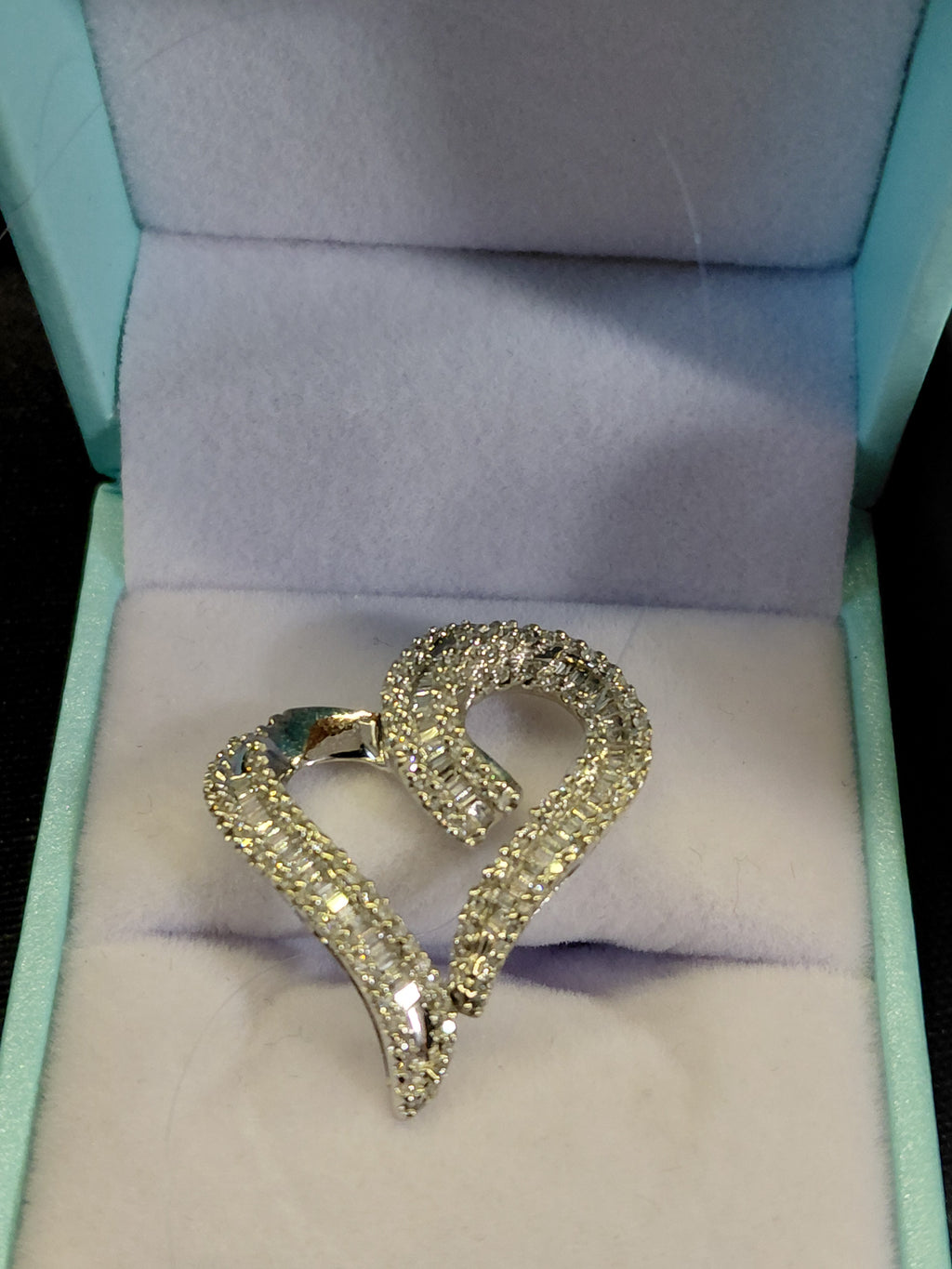14k White Gold Diamond Pendant